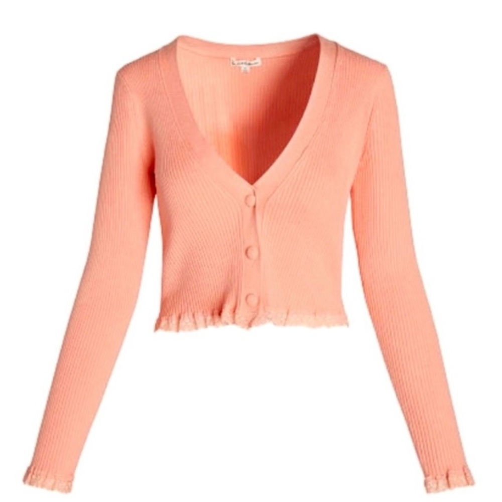 For Love And Lemons Nina Cardigan Peach Pink Size XXS - Picture 3 of 8